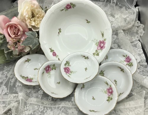 Vintage fruit bowl set pink - bowl,