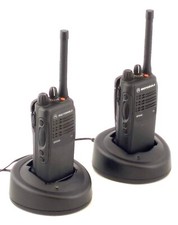2x Motorola GP340 16-channel UHF Radio Walkie-Talkie +Chargers+ New Batteries