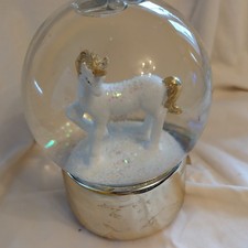 Unicorn Snow Globe Gold Base