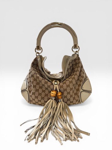 Gucci indy bamboo tassel hobo - gucci,