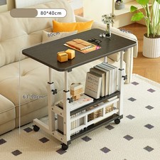 Height Adjustable Small PC Computer Desk Mobile Overbed Table Laptop Stand Shelf