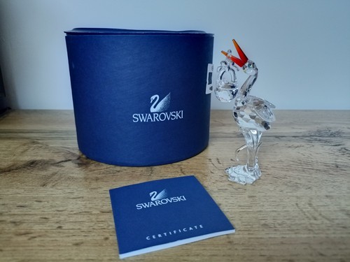 Swarovski silver crystal - crystal, stork