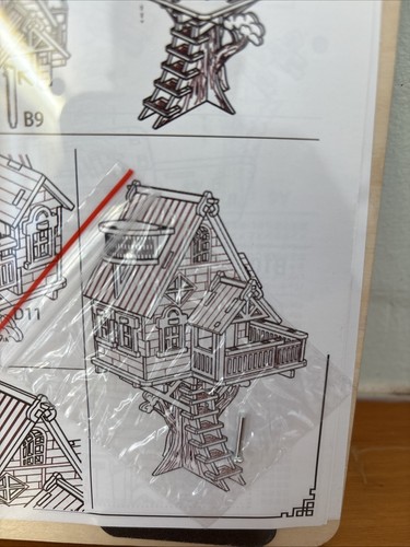 Puzzle tree house wooden - puzzle, house,