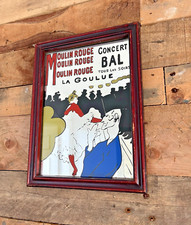 VINTAGE MOULIN ROUGE CONCERT BAL TOUS LES SOIRS LA GOULUE POSTER PICTURE MIRROR