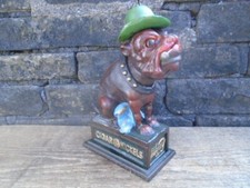 Cast iron "ole puffer" bulldog coin bank, money box, piggy bank