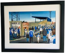 Barrow, Holker St Stadium. Framed Football Club A.F.C Art Print. 14" x 11" Frame