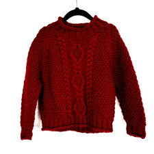 Children deep red aran - children’s,