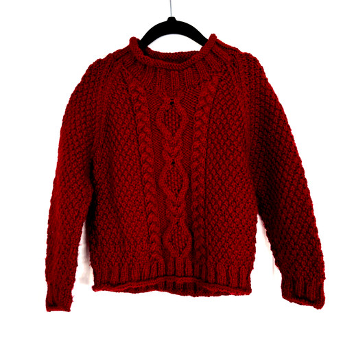 Children deep red aran - deep,