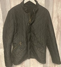 Barbour Black Quilted Powell Men's Jacket Good Condition Size Small P2P 21