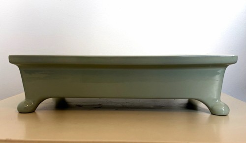 Bonsai pot indoor green - bonsai, glazed