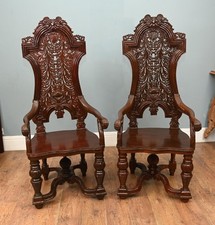 Pair Jacobean Hall Chairs