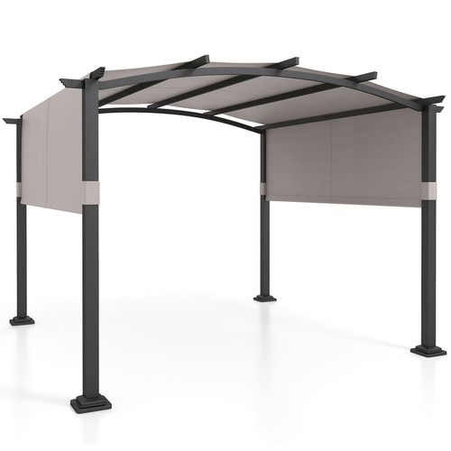 Modern arched patio garden - patio,