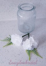 2 x Classic Single White Carnation Buttonholes, Artificial, Weddings, Functions
