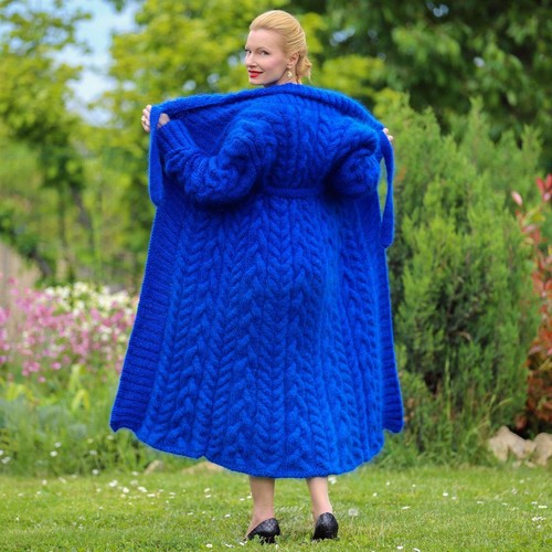 Blue mohair cardigan designer