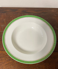 Alfred Meakin rimmed soup bowl in with green and gilt pattern