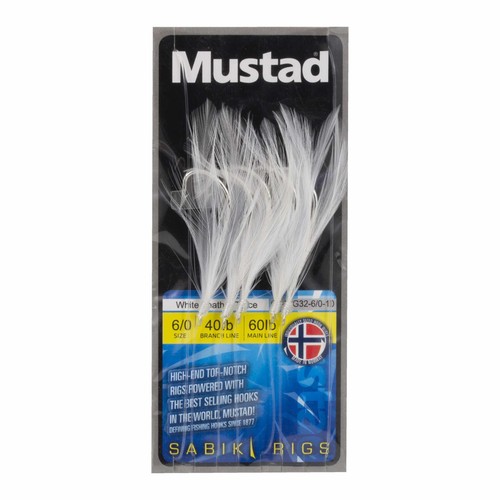 Mustad white cod feather trace - mustad,