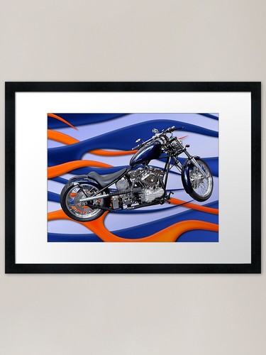 Shovelhead chopper framed - framed, art