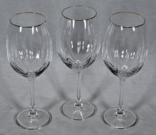 Set of (3) Gold Rim Ribbed