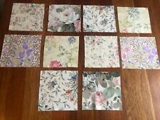 Sanderson Vintage Floral Fabric X 5 Designs X 10 Pieces Size 20x20cm All Cotton