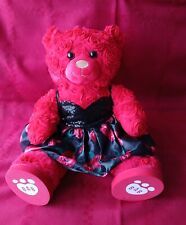 Build A Bear - Red Roses Valentine's Bear with Dress & Slippers - Excellent