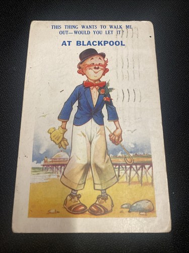 Old postcard seaside comical - old,