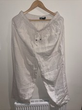 Zara Linen Trousers In Cream