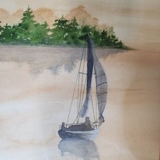 Framed Watercolor Painting Of