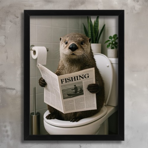 Sea otter the toilet wall - otter,