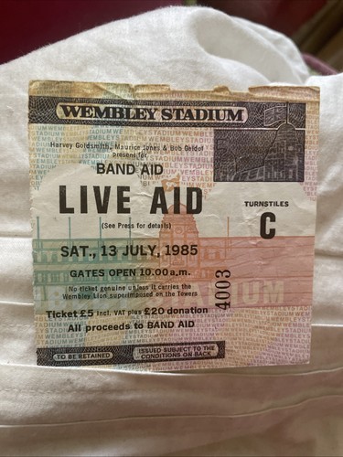 Live aid ticket stub - live,