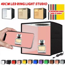 40cm Photo Studio LED Light Tent Cube Soft Box Portable Photography Backdrop UK