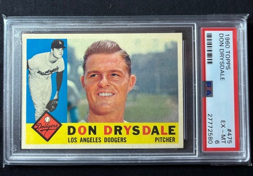 1960 topps 475 don drysdale - 1960,