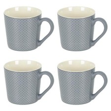 Grey Stoneware Coffee Mugs Set