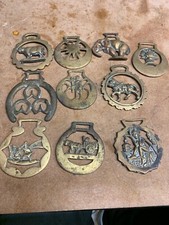 Collection of Antique Vintage Horse Brasses Job Lot X10 Elephant Imp