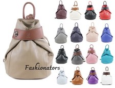 Women's New Soft Leather Backpack Vera Pelle Rucksack Ladies School Gym Bags UK
