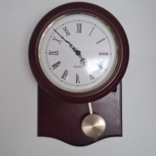 Pendulum Wall Clock Retro Quartz Wooden Wall Clock for Living Room