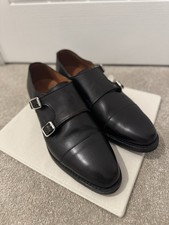 Allen Edmonds Double MonkStrap Black Calfskin Dress Shoes Size 8.5 Uk BRAND NEW