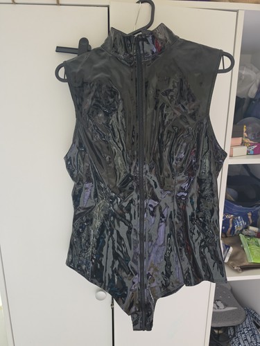 Pvc bodysuit with zipped - pvc,