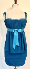 Baylis & Knight Turquoise Short Lined Skirt & Strappy Corset Top Suit Size 10.