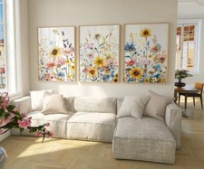 Watercolour Wild Flower x 3