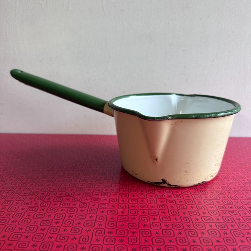 Enamel vintage milk pan - enamel,