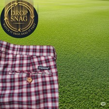 🎯 Stromberg – Men’s Golf Trousers – Red Plaid – Teflon-Coated – 34R