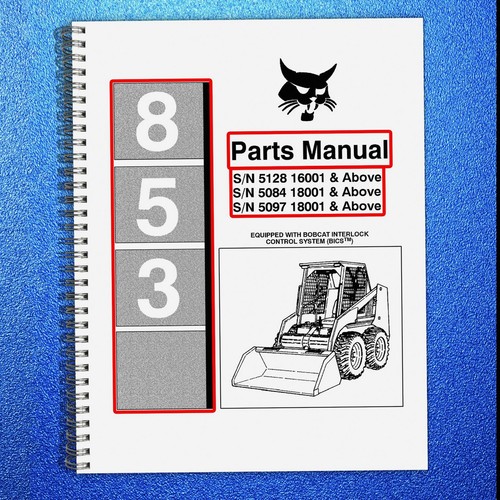 Bobcat 853 parts manual - 853, 1998