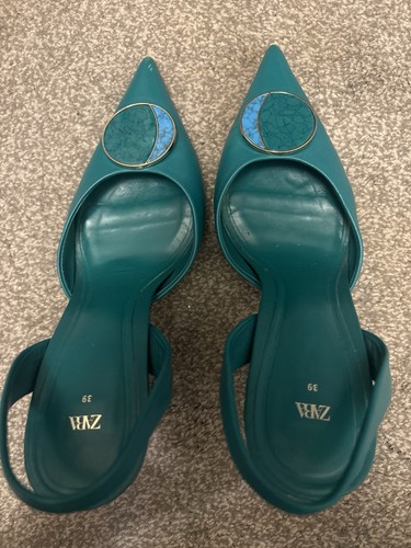Zara green heels size - green,