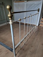 Original Victorian cast iron and brass King Size bed frame.