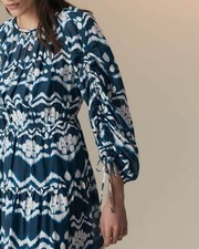 Per Una Dress Size 18 Reg Blue Tie and Dye Midi Tiered Boho Holiday  M&S BNWOT