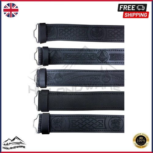 Black leather kilt - kilt, belt