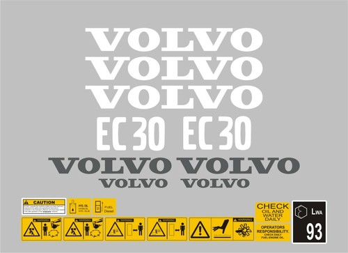 Volvo ec30 mini digger decal - ec30,