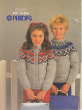 FAIR ISLE CHILDREN'S CARDIGAN & SWEATER~PHILDAR PATTERN 5251~CHEST  24"-32"