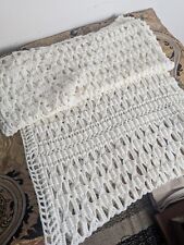 RECLAIMED CROCHET Cream IVORY END BED COVER BEDSPREAD 