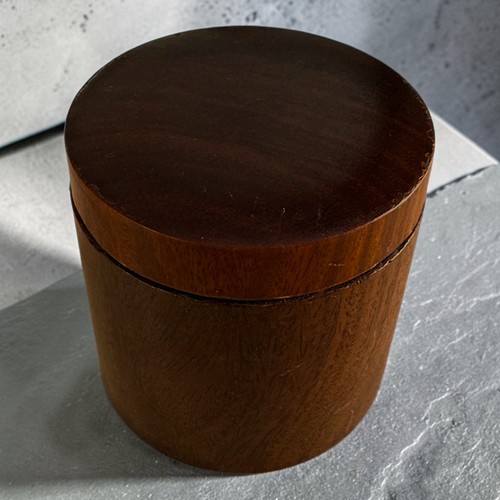 Small round wooden trinket - wooden, box
